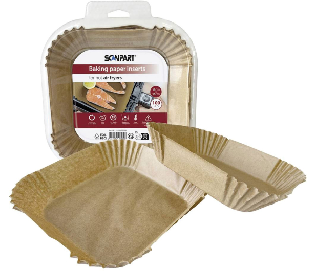 Scanpart Papier do air frayer 16x16 cm 100 szt - 1369398 - zdjęcie